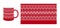 Knit seamless pattern. Red print, border design. Vector illustration
