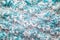 Knitted background with white and aquamarine threads