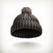 Knitted black cap