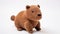 Knitted Capybara Toy On White Background