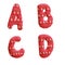 Knitted christmas fabric alphabet - letters A-D