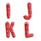 Knitted christmas fabric alphabet - letters I-L