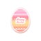 Knitted Easter egg sticker. Vector illustration.