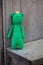 Knitted frog. Handmade toy - green frog for baby. Green Knitted Frog Traveler. Frog princess