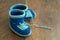 Knitted handmade baby\'s bootees