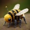 A knitted handmade cute bee