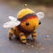 A knitted handmade cute bee