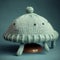 A knitted handmade UFO