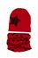 Knitted hat with scarf with star pattern, isolate