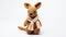 Knitted Kangaroo Toy With Playful Patterns And A Scarf