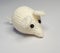 Knitted mouse, on white background.