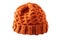 Knitted Orange Hat On Isolated White Background