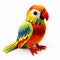 Knitted Parrot: Adorable Handmade Bird On White Background