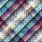 Knitted pattern on diagonal geometric background.