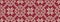 Knitted pattern on a red background. Border. Seamless sample.