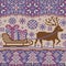 Knitted pattern with reindeer and sleigh