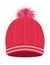Knitted pink winter cap