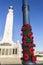 Knitted poppies at the Portsmouth Naval Memorial Extension