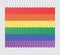 Knitted rainbow flag