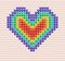 Knitted rainbow heart. Vector