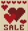 Knitted sale valentines day, vector