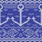 Knitted seamless pattern with anchors and fishes