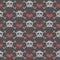 Knitted seamless pattern with skulls