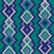 Knitted seamless pattern in turquoise, blue and white hues