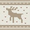 Knitted seamless vector pattern with christmas deer and snowflakes