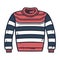 Knitted striped sweater, warm woolen