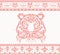 Knitted Tiger. Seamless Pattern in Red Color