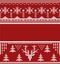 Knitted winter seamless linear ornaments red