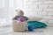 Knitten things with home organizers colored baskets with handmade accessories
