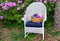 Knitting basket on rocking chair