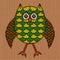 Knitting of big amusing owl
