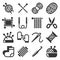 Knitting Hand Made Icons Set on White Background. Vector