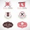 Knitting hanger and crochet vintage Clothes fashion shop logo vector set design