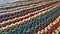 Knitting. Knitted multicolored fabric. Knitting texture. Background image. Hobbies leisure crafts