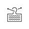 Knitting line outline icon and creativity concept