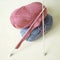 Knitting needles and wools. Conceptual image