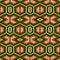 Knitting ornate seamless pattern in green, yellow and orange colors