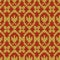 Knitting ornate seamless pattern in hues of orange