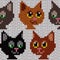 Knitting seamless Cats pattern