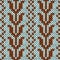 Knitting seamless pattern in muted blue and brown