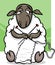 Knitting sheep cartoon illustration