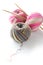 Knitting sock yarn balls with noodles