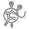 Knitting tool icon, outline style