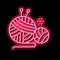 knitting tool neon glow icon illustration