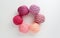 Knitting yarn balls in pink tone.