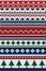 Knitwear texture. Knitted seamless pattern in red, white, blue and green. Winter Christmas vector illustration. Ugly sweater